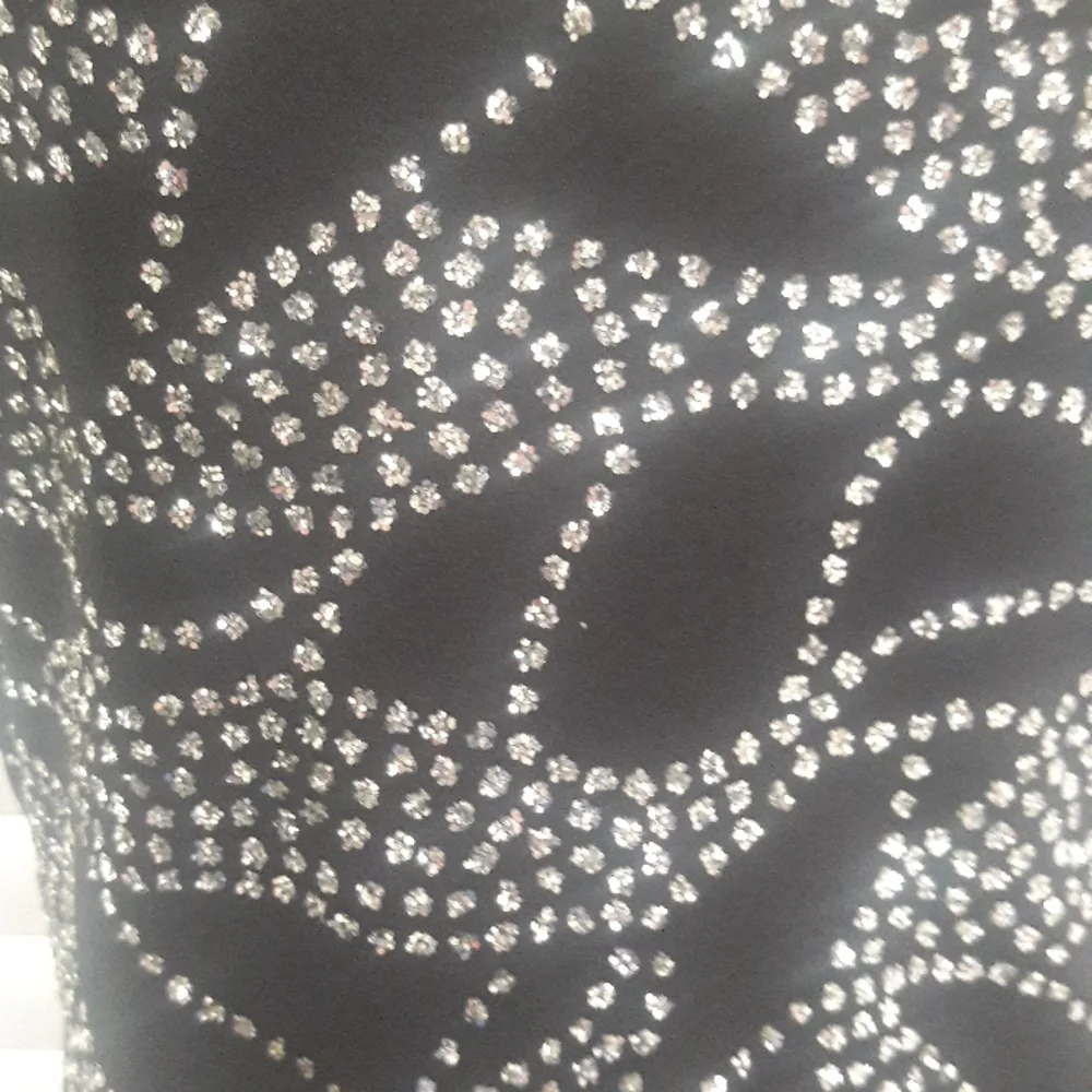 Vintage black With Silver glitter sparkly dress Made In USA Size 13/14 - Picture 2 of 13